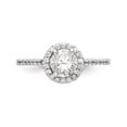 thumbnail image 4 of Solid 14k White Gold Diamond Side-Stones with CZ Cubic Zirconia Peg Set Center Stone Round Halo Engagement Ring Size 5.5, 4 of 8