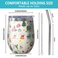 thumbnail image 5 of 12oz Stemless Wine Tumblers Beige Christmas Santa Pattern Vacuum Insulated Stainless Steel Travel Tumbler Cups Mug with Lid and Straw for Champaign,Cocktail,Beer with Cleaning Brush, 5 of 5