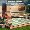 thumbnail image 2 of Volkmi Outdoor Rug– Waterproof Reversible Plastic Straw Patio Carpet, Lightweight, Collapsible, Modern Geometric & Checkered, Easy Clean, UV & Fade Resistant, for Camping Green 9*12ft, 2 of 8