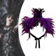 thumbnail image 2 of Capa de plumas artificiales, decoración gótica, chal de Halloween, encogimiento de hombros para carnaval, mujeres Púrpura, 2 of 5