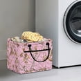thumbnail image 2 of HELLHERO Maple Camouflage Pattern Front Pocket Quilted Laundry Basket for Toys, Polyester Collapsible Laundry Baskets for Nursery Home Decor, 2 of 6