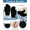 thumbnail image 3 of 2 Pairs Kids Fleece Lined Gloves Winter Thick Warm Thermal Cable Knit Gloves for 6-10 Years Boys Girls, 3 of 6