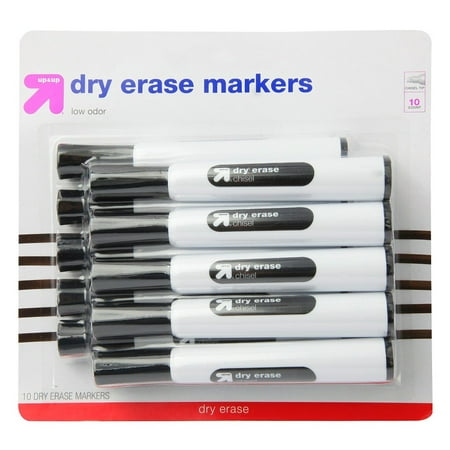 10pk Chisel Tip Dry Erase Markers Black - up&up&trade;
