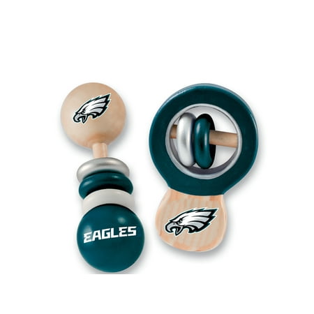 BabyFanatic NFL Philadelphia Eagles Baby Rattle Toy Set – 2 Pack Infant Growth & Development