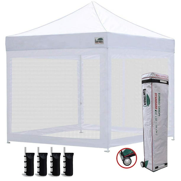 Eurmax 10x10 Ez Pop up Canopy Screen Houses Shelter Commercial Tent