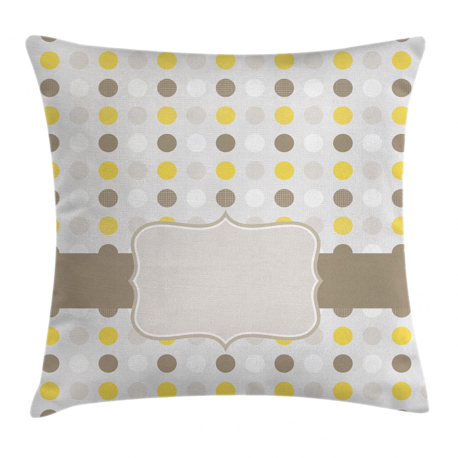 Grey And Yellow Throw Pillow Cushion Cover Abstract 60s 50s