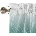 thumbnail image 5 of Turquoise White Ombre Kitchen Curtains and Valances Set, Rod Pocket Curtains Tier Farmhouse Window Curtains 24 Inch Length, Contemporary Aesthetics Abstract Gradient 3 Piece Kitchen Curtains Set, 5 of 6