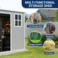 thumbnail image 5 of Techmilly Outdoor Storage Shed 5x3 FT, Resin Garden Shed for Bike, Garbage Can, Tool, Plastic Outside Sheds & Outdoor Storage Storage Box with Lockable Door for Backyard, Patio, Lawn, Grey & White, 5 of 7