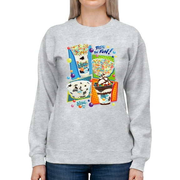 Colorful Dippin' Dots Ice Cream Treats - Fun Dessert Graphic Women's Sweatshirt