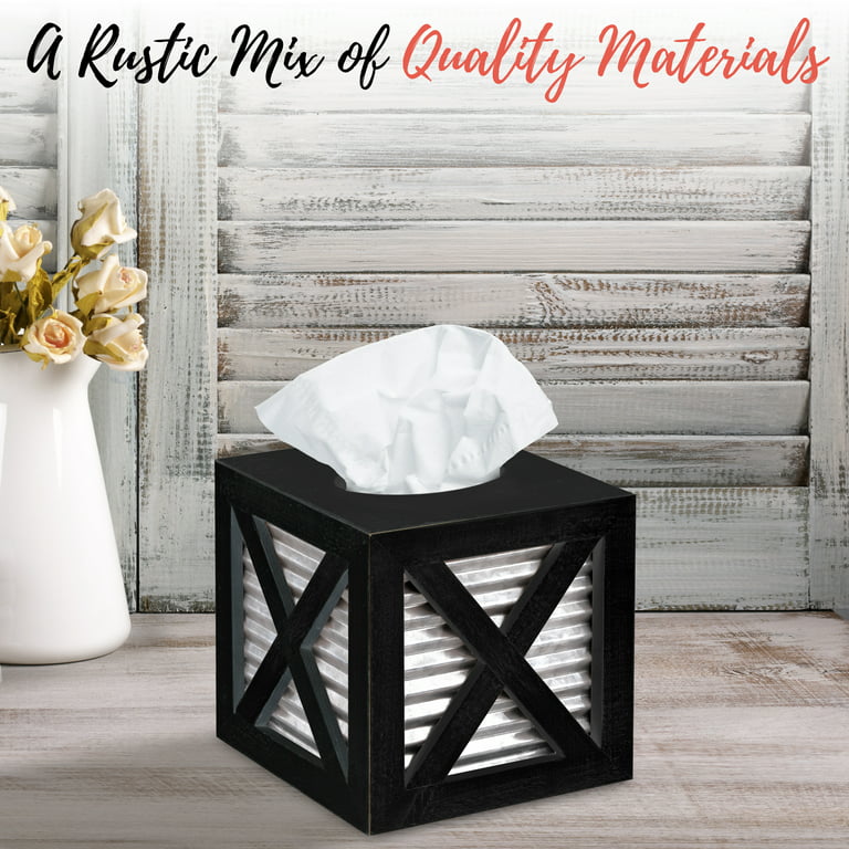 Autumn Alley Rustic Farmhouse Toilet Paper Holder - Farmhouse Bathroom  Country Decor Accessories with Warm Brown Wood, Galvanized Metal & Black  Adds