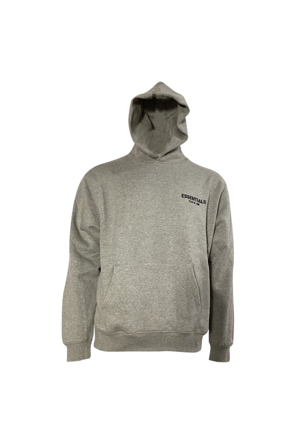Essentials Logo Hoodie in Grey Cotton