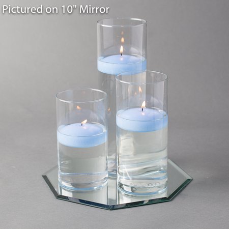 Eastland Octagon Mirror 10 And Cylinder Vase With 3 Light Blue