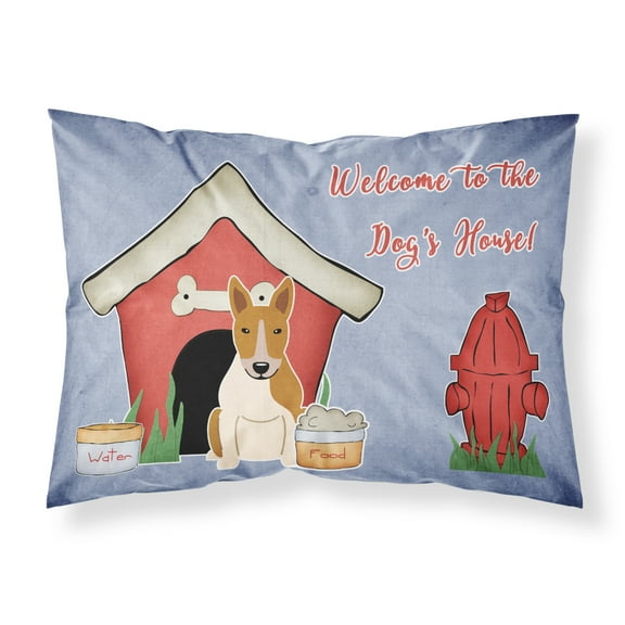 Dog House Collection Bull Terrier Red White Fabric Standard Pillowcase