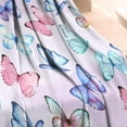thumbnail image 3 of Light Purple Butterfly Pattern Blanket,Comfortable Soft Flannel Throw Blanket,All Season,Warm Lightweight Blankets for Sofa Bed Couch Living Room Chair,30"x40", 3 of 4