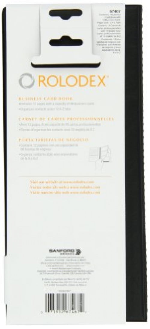 67467 Black Holds 96 Cards of 2.25 x 4 Inches Rolodex Vinyl Business Card Book with A-Z Tabs 2 pack 