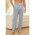 thumbnail image 2 of U2SKIIN Mens Pajama Pants, Ultra Soft Stretch Lightweight PJ Bottoms with Pockets,(Navy Mel.2XL), 2 of 5