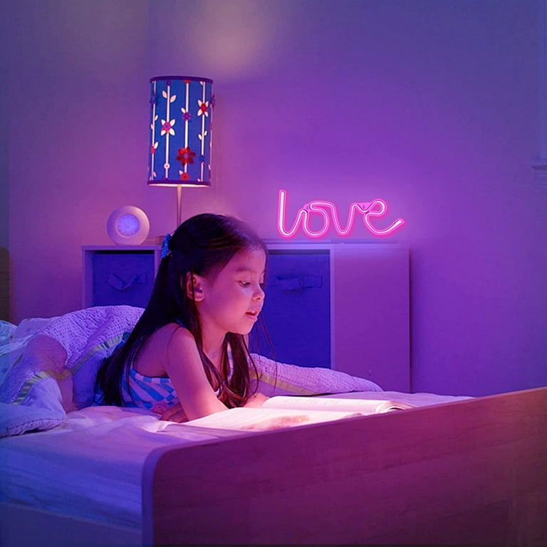 Nysgerrighed I kreativ Romantic Love/Lips Neon Signs, LED Light Night Lamp Neon Light for Bar  Wedding Party Supplies USB & Battery Operated Girls Bedroom Table  Decoration Neon Wall Signs Gifts for Kids Adults - Walmart.com