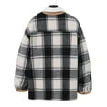 thumbnail image 3 of Men's Flannel Jacket Long Sleeve Plaid Shirt Snap Button Lapel Collar Fall Winter Jackets Tops with Pockets (S, Black), 3 of 7