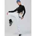thumbnail image 5 of Women Insulated Snow Pants Waterproof Outdoor Ski Bibs with Adjustable Checkered Suspenders White XL, 5 of 6