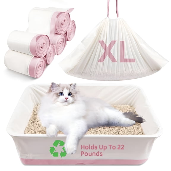 ACDANC 2026 New 60 Pcs Cat Litter Box Liners,39'' X 18'' Large Litter Box Liner with Drawstring,Heavy Duty Kitty Litter Bags Liners,2.2 Mils Thicken Drawstring Bags for Cats Kitties Litter Box