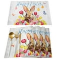 thumbnail image 1 of Easter Bunny Egg Pattern Linen Print Kitchen Dining Room Insulated Decorative Placemat（10）, 1 of 8