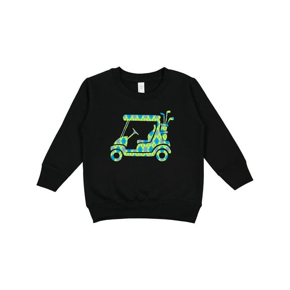 Inktastic Golf Cart with Argyle Pattern Toddler Sweatshirt