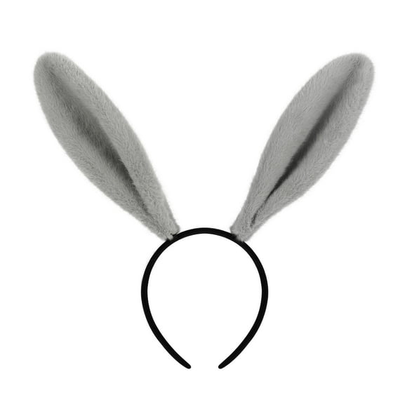 Bunny Ears Diadema Cosplay Hair Hoop Headpiece Party Supply Lovely Animal Ears Hairband Headwear para celebración Juego de rol de Pascua , GRIS Fernando Sombreros