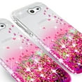 thumbnail image 4 of Compatible for Samsung Galaxy J3 Prime/J3 Eclipse/J3 Emerge/J3 Mission/J3 Luna Pro/Express Prime 2/Amp Prime 2/Sol 2/J3 2017 Case with [Temper Glass Screen Protector] SOGA Diamond Quicksand Case Pink, 4 of 6