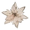 thumbnail image 2 of KGJQ Artificial Flowers, Handmade Bead Cluster Christmas Poinsettia Velvet with Gold Glitter Fabric Petals, Reusable Floral Ornaments for Xmas Tree Window Display Holiday Decor, 2 of 8