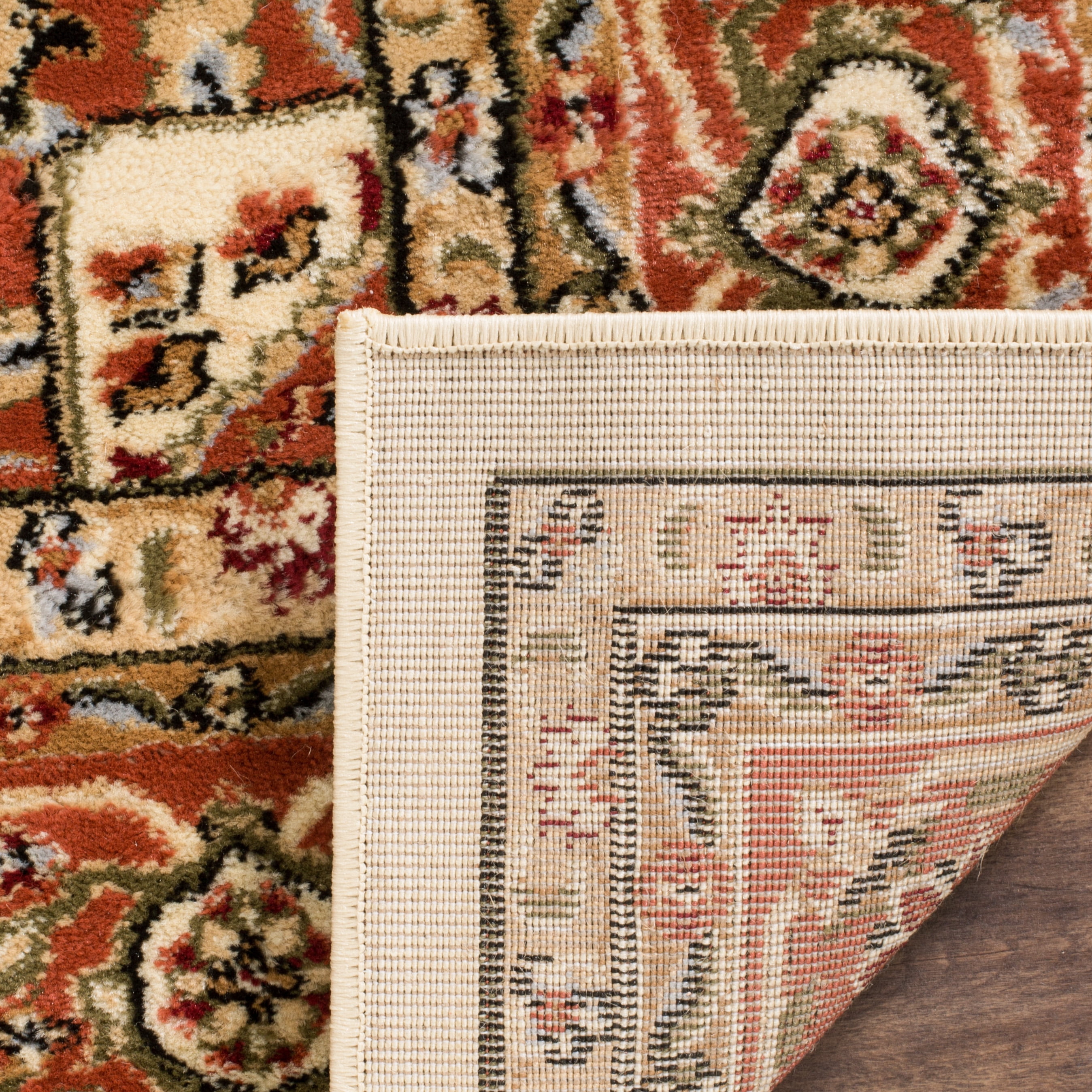 SAFAVIEH Lyndhurst Miranda Floral Runner Rug, Ivory/Rust, 2'3" x 18'