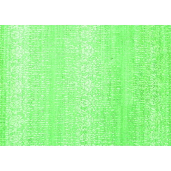 Ahgly Company Indoor Rectangle Abstract Green Contemporary Area Rugs, 2' x 5'