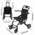 thumbnail image 2 of Mohsoe Foldable Lightweight Wheelchair for Adults, Carbon Steel Ultra Light Frame, 220LB Capacity, Big All-Terrain PU Wheels with Springs, 360° Rotatable Casters, Safety Belt, Pull Bar, 32 x 20in, 2 of 10
