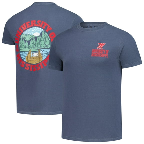 Men's Navy Ole Miss Rebels Comfort Colors Thick Lined Landscape T-Shirt