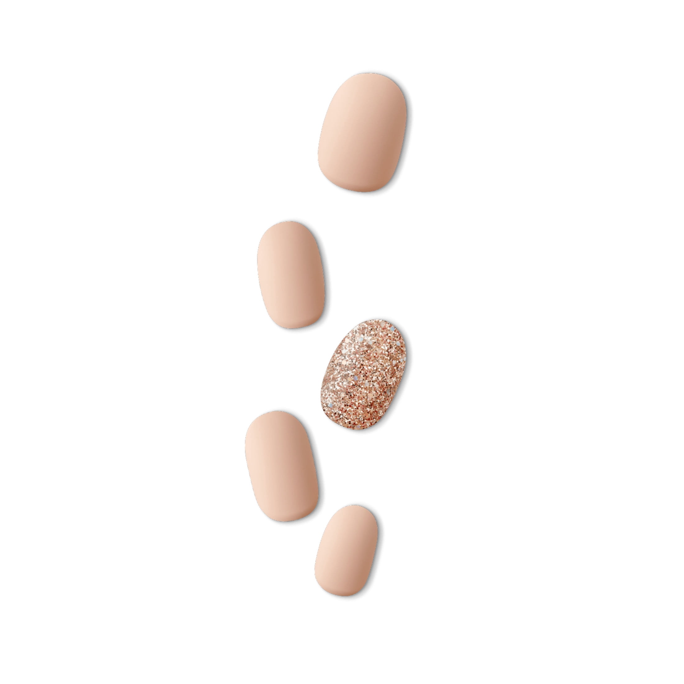 Impress Design Press On Nails, No Glue Needed, Beige, Short Oval, 30 Ct.