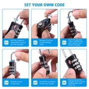 TSA Lock, AMIR TSA Approved Lock 3 Digit Combination Padlock Security Lock TSA Locks for Luggage Travel Business Trip 2 Packs