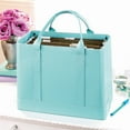 thumbnail image 5 of Blue Faux Leather Tote with Chic Document Folder, 5 of 5