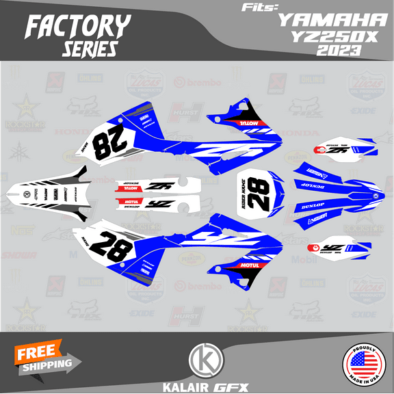Kalair GFX Graphics Kit for Yamaha YZ250X (2023) Factory Series