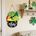 thumbnail image 2 of HOARBOEG St. Patrick's Day Door Hanger, Rainbow Shamrock Wooden Welcome Sign for Front Door, Farmhouse Home Decor - 11.81x11.81in, 2 of 5