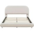 thumbnail image 5 of Full Size Bed Frame, Queen Size Upholstered Platform Bed with Thick Fabric, Solid Frame and Stylish Curve-Shaped Design, Easy Assembly, No Box Spring Needed, 5 of 8
