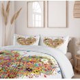 thumbnail image 6 of Ambesonne Heart Duvet Cover Sets, Watercolor Love, 2-Queen, White Multicolor, 6 of 7