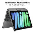 thumbnail image 5 of edaiser Swivel Keyboard Case Compatible with Apple iPad Mini 7th Gen 2024 (A17 Pro)/ iPad Mini 6th Generation 8.3-inch 2021, Rotatable Cover with RGB Backlit, Multi-Touch Trackpad, Space Gray, 5 of 6