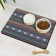 thumbnail image 3 of Boho Retro Floral Pet Feeding Mat-Absorbent Pet Placemat for Food and Water Bowl, with Waterproof Rubber Backing, Quick Dry Water Dispenser Mat for Dog and Cat (16"x24"), 3 of 5