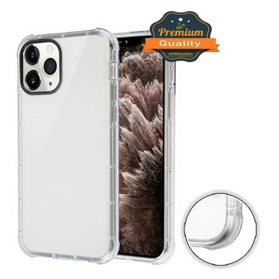 Apple iPhone 11 PRO Phone Case Transparent Protective Hybrid Heavy Duty Case with Soft TPU Bumper Reinforced Corners Shock Absorption 4 Corners Slim Thin Cover [Crystal Clear ]for Apple iPhone 11 Pro