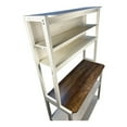thumbnail image 4 of Baking Rack - White and Country Brown Shelving Unit with Microwave Support and Coffee Bar, Freestanding Pantry/Dining Room, 4 of 5
