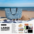 thumbnail image 5 of Daiia Ocean on Striped Beach Travel Bag - Water-Resistant Beach Bag, Lightweight Tote with 7 Pockets for Women and Men - Gym,Pool,Camping,Reusable Grocery Bag, 5 of 7