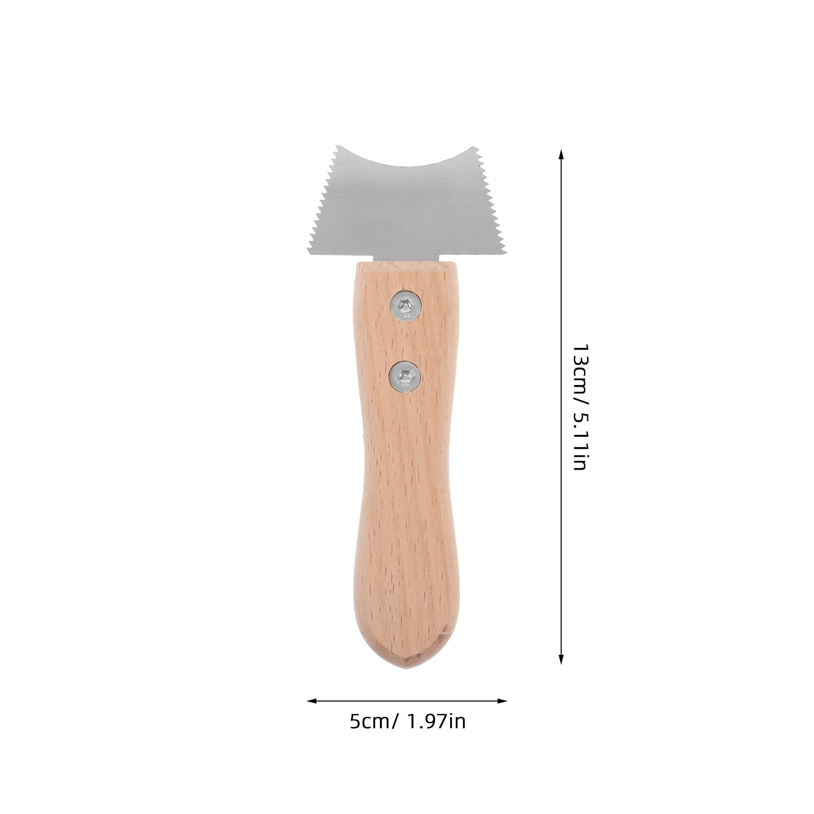 FRCOLOR Guitar String Tool 1Pack Metal Cleaning Saw for Fret End Dressing 5.1x2.0x0.6in Beige Wood