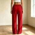 thumbnail image 5 of felwors Wide Leg Sweatpants Women Low Rise Baggy Sweatpants Y2K Drawstring Cotton Lounge Pants Womens Fall Fashion 2026 Wine for Size S, 5 of 6