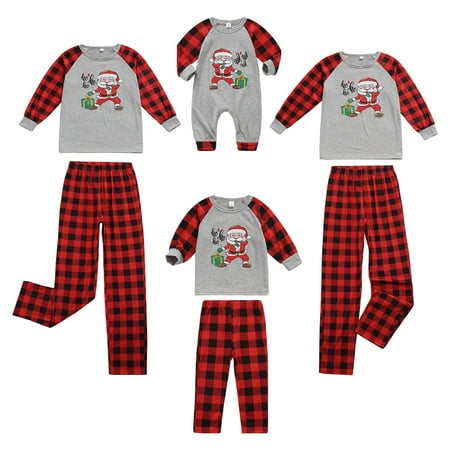 

JBEELATE Christmas Pajamas For Family Long-Sleeves Tops with Elastic Waist Pants