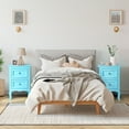 thumbnail image 3 of UBesGoo Nightstand End Table with 2 Drawer,Light Blue Finish, 3 of 11