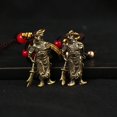 thumbnail image 4 of Guanyu Keychain Solid Brass Key Holder Chinese Style God of War Car Accessory (Five Emperors Money Rope + Guan Gong), 4 of 11